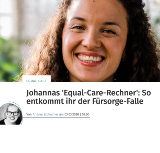 „Johannas Equal Care-Rechner: So entkommt ihr der Fürsorge-Falle” - Interview für Familie.de