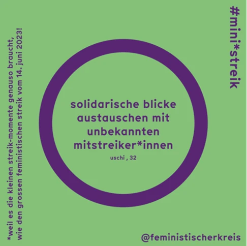 Solidarische Blicke austauschen mit unbekannten Mitstreiker:innen